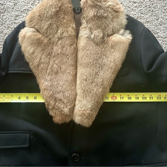 Mens Wool & rabbit fur coat - Picture 15 of 15